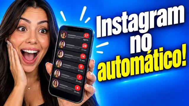 Mulher surpresa segurando celular cheio de notificações de mensagens do Instagram